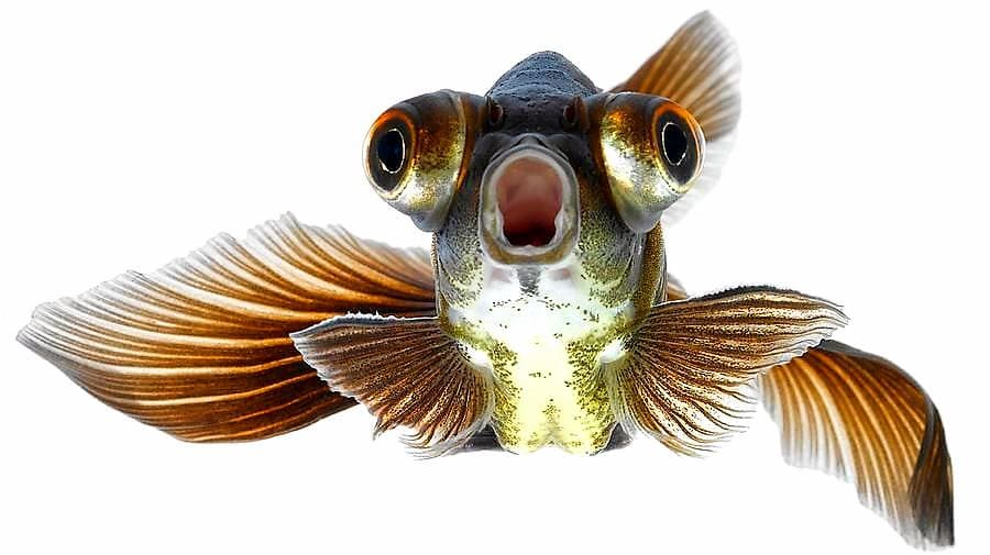 Золотая рыбка Телескоп (Telescope Goldfish) внешний вид, вид спереди